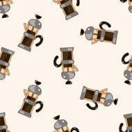 coffee kettle cartoon seamless pattern background