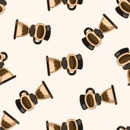 coffee machine cartoon seamless pattern background