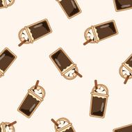 ice floating coffee cartoon seamless pattern background