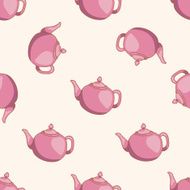 coffee kettle cartoon seamless pattern background N2