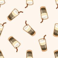 ice floating coffee cartoon seamless pattern background N2