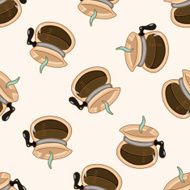 coffee cartoon seamless pattern background N3