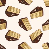 decorating cake cartoon seamless pattern background N3