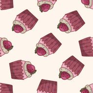 decorating cake cartoon seamless pattern background N4