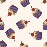 decorating cake cartoon seamless pattern background N5