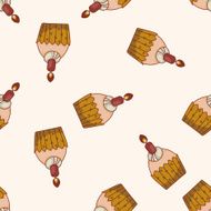 decorating cake cartoon seamless pattern background N6