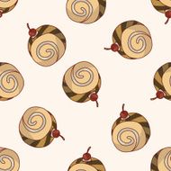 decorating cake cartoon seamless pattern background N8