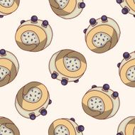 decorating cake cartoon seamless pattern background N11