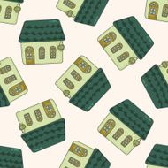 Building cartoon seamless pattern background N3