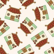 Building cartoon seamless pattern background N4