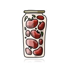 Bank of pickled tomatos sketch for your design