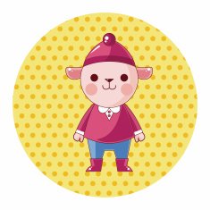 animal sheep winter cartoon theme elements N3