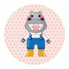animal hippo winter cartoon theme elements N3
