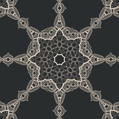 Mandala in outlines Tribal oriental design seamless Ornate ornamental art