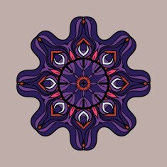 Abstract vector circle floral ornamental border N13