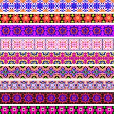 set of ornamental strips colored geometric ornament