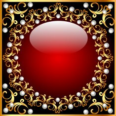 vintage background from a circular ornament with pearls