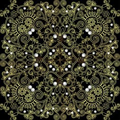 background from a circular ornament with pearls