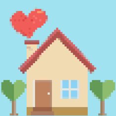 House pixel style pattern
