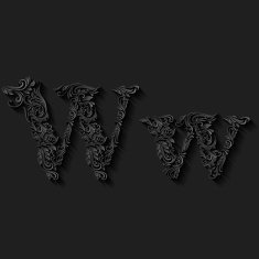 Decorated letter w N3