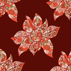Abstract flower Tribal styled pattern Oriental asian islamic motif