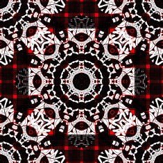 Mandala seamless in red black and white color N2