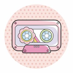Audiotape theme elements vector eps N117