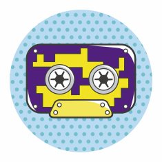 Audiotape theme elements vector eps N120