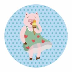 animal pig summer cartoon theme elements N2