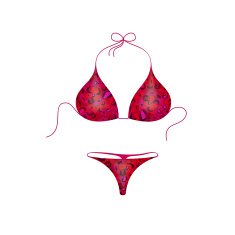 Bikini suit in red and purple military design N2