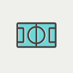 Basketball court thin line icon N4