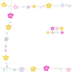 Simple flowers decorative frame greeting card vector N2