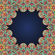 Mandala frame for text in oriental style