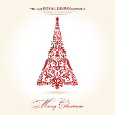 vintage christmas tree red