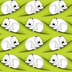 Seamless pattern with cute koala