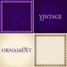 vintage ornament set frame flower decorative
