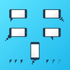 Gadget Vector smartphone empty speech bubbles
