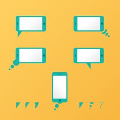 Gadget Vector smartphone empty speech bubbles yellow