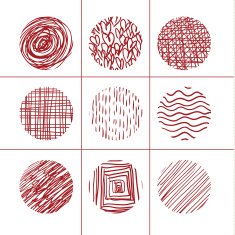 Hand-drawn textures set abstract design element