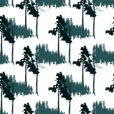 seamless pattern with forest landscape