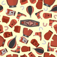 Boxing objects Seamless Pattern background Gloves and helmet