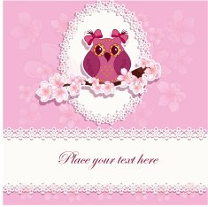 Beautiful greeting card with an owl