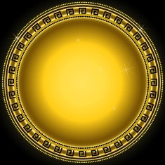 Gold meander ornament Ancient Greek fret key