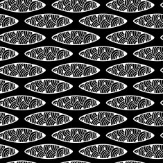 Seamless abstract pattern with ornate ovals Monochrome series