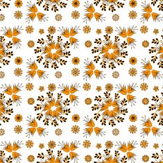 golden bell flowers on a white background seamless