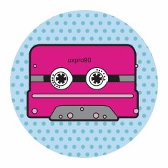Audiotape theme elements vector eps N125