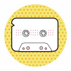 Audiotape theme elements vector eps N130