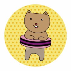 animal cat summer cartoon theme elements N9