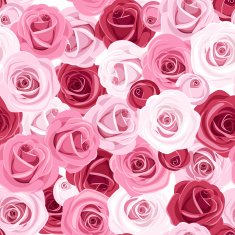 Seamless background with colored roses Vector illustration