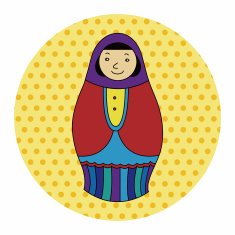 Matryoshka Russian traditional wooden doll vector pattern ele N28